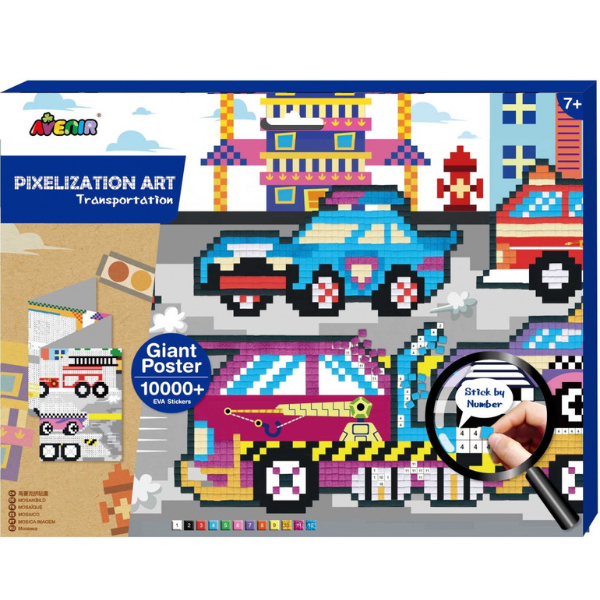 Avenir Pixelation Transportation Libër Aktivitetesh Transporti për Fëmijë copë