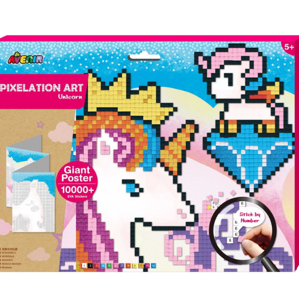 Avenir Pixelation Art Unicorn Libër Aktivitetesh me Njëbrirësh për Fëmijë copë