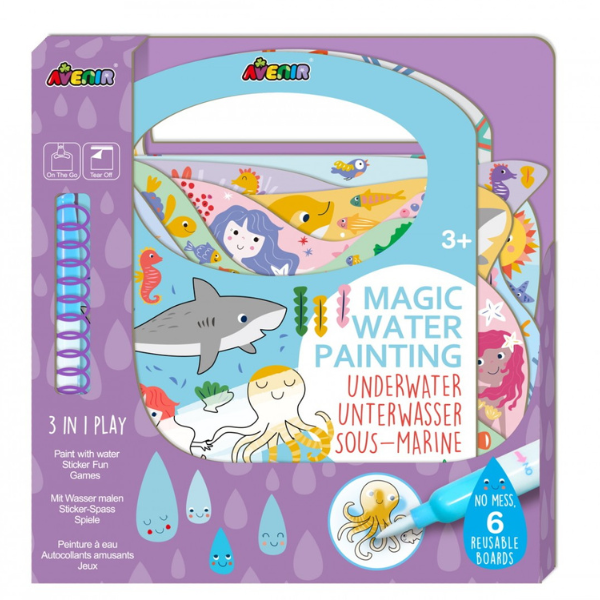 Avenir Magic Water Painting Underwater Libër ngjyrosjeje dhe aktivitetesh për fëmijë copë
