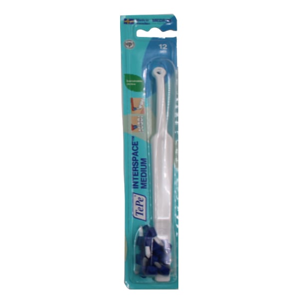 TePe Interspace Medium Single Tuft Angled Toothbrush with 12 Brushes 1 copë - 008 E bardhë