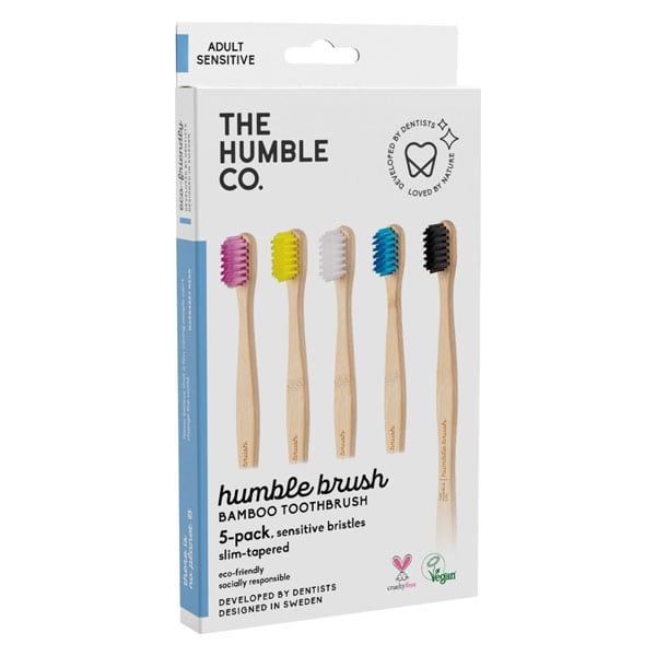 The Humble Co. Humble Brush Pack Flat Curved Adult Sensitive Toothbrush 5 copë