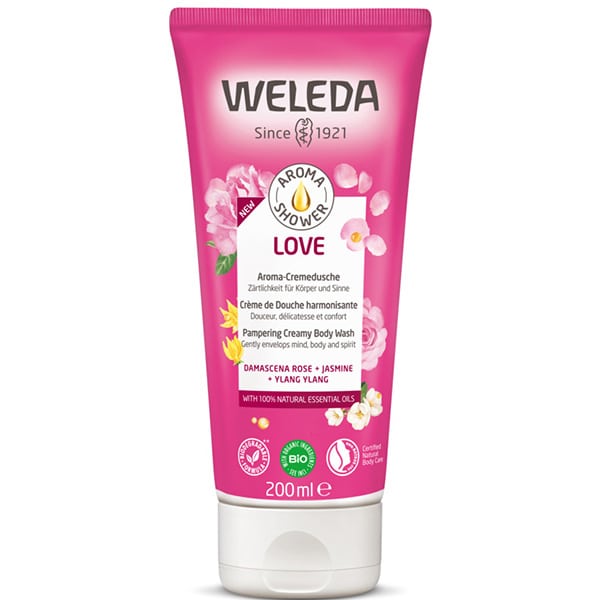 Weleda Aroma Shower Love Pampering Creamy Body Wash with Damascena Rose, Jasmine & Ylang Ylang 200 ml