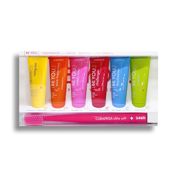 Curaprox Be You Six Taste Pack, 6 x 10ml & 1 toothbrush 1 set - Fuksi