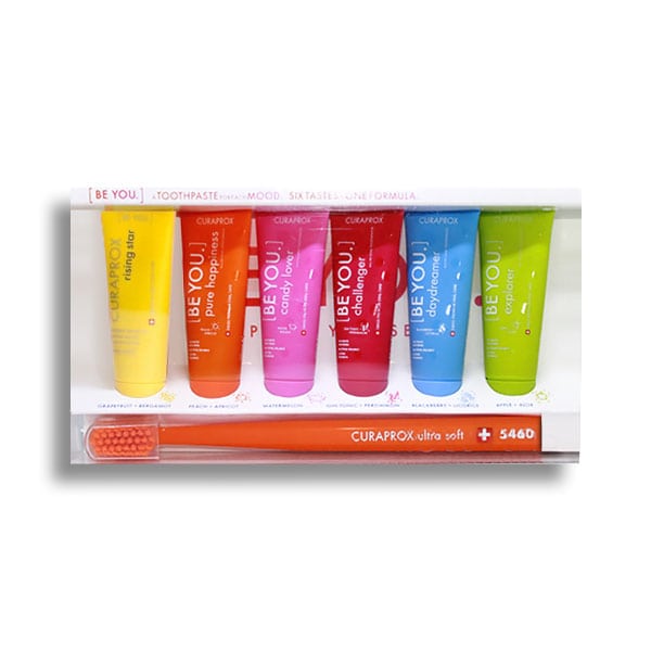 Curaprox Be You Six Taste Pack, 6 x 10ml & 1 toothbrush 1 set - Portokalli