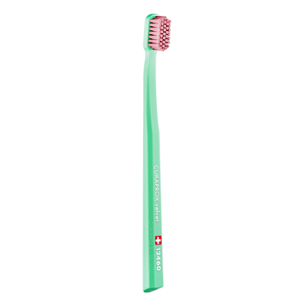 Curaprox Velvet 12460 Ultra Soft Toothbrush copë - Jeshile-Rozë