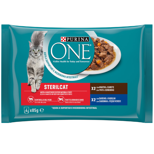 Purina One Sterilcat Food for Adult Neutered Cats with Duck & Sardines 4x85g