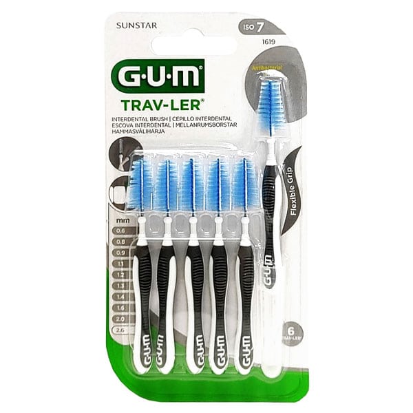 Gum Trav-ler Interdental Brush 2.6mm Grey 6 copë
