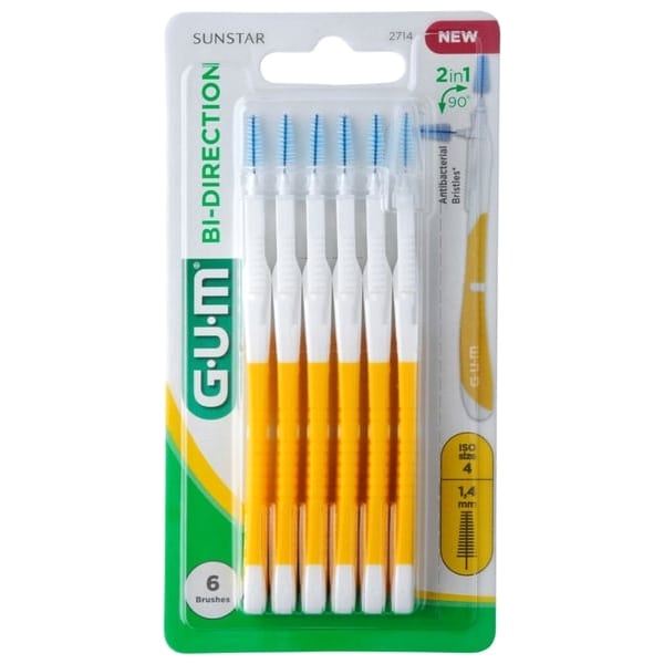 Gum Bi-Directional Ultra Fine 0.6mm Interdental Brushes 6 copë
