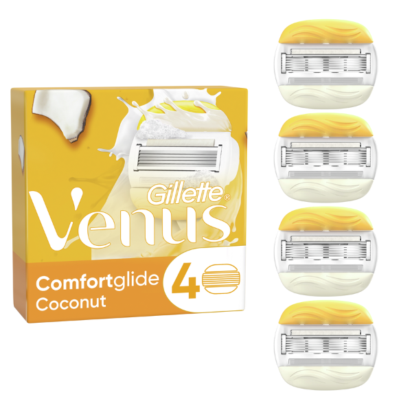 Gillette Venus ComfortGlide Coconut Scent Olay Coconut Razor Blade Refills 4 copë