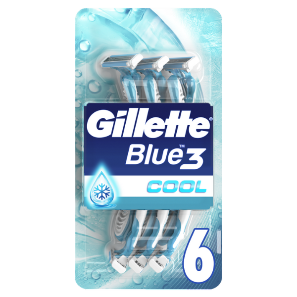 Gillette Blue 3 Plus Cool Disposable Razors 6 copë