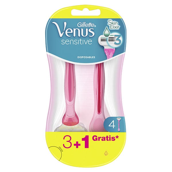 Gillette Venus Smooth Sensitive Women's Disposable Razors with 3 Blades 4 copë