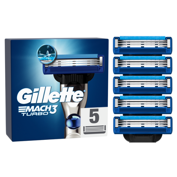 Gillette Mach3 Turbo Razor Blade Refills 5 copë