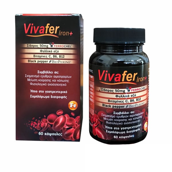 VivaPharm Vivafer Iron+ 50mg 60 kapele