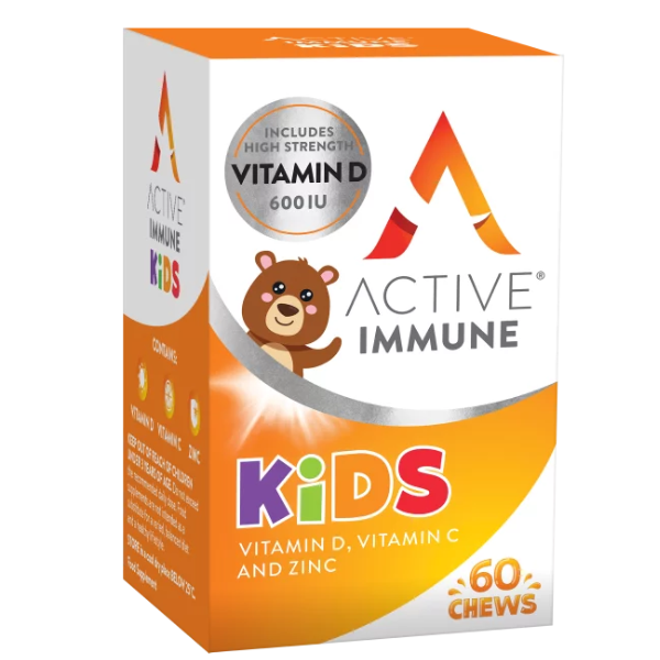 Bionat Active Immune Kids Vitamin D, Vitamin C & Zinc 60 copë përtypëse