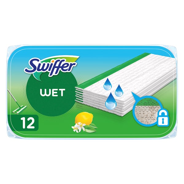 Swiffer Wet Floor Cleaning Cloths with Lemon Scent 12 copë