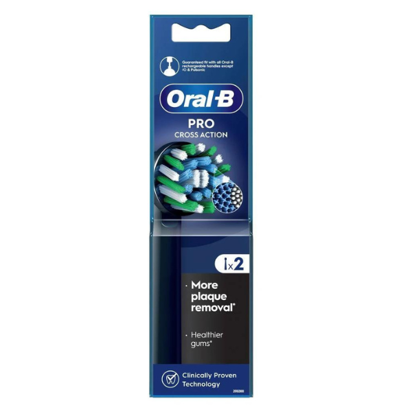 Oral-B Cross Action Black Edition Clean Maximiser Replacement Brush Heads 2 copë