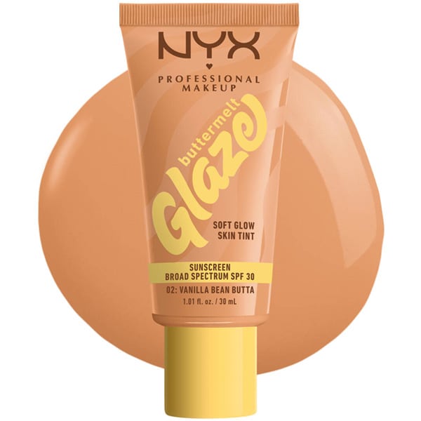 NYX PROFESSIONAL MAKE UP Buttermelt Glaze Soft Glow Skin Tint + SPF/FPS 30 30ml - 02 Kokrra Vaniljeje