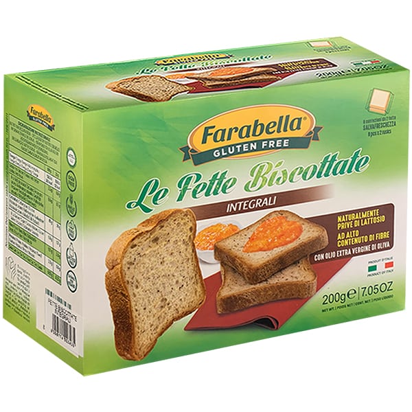 Farabella Le Fette Biscotate Integrali Wholemeal Toasties Gluten Free 200gr