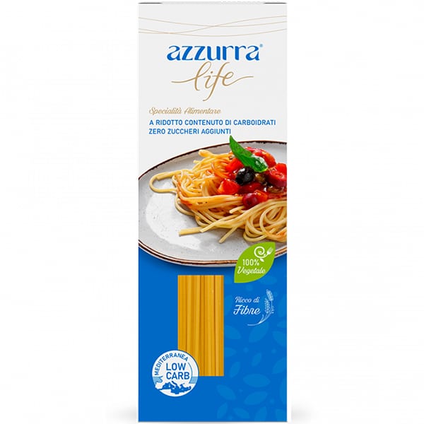 Azzurra Life Spaghetti Pasta with Low Carbohydrates & Glycemic Index 250gr