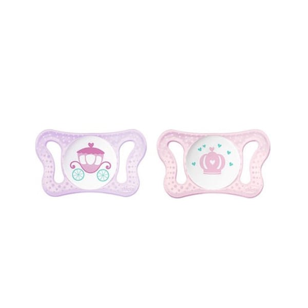 Chicco Physio Forma Micro Silicone Soother 0-2m 2 copë - rozë-vjollcë