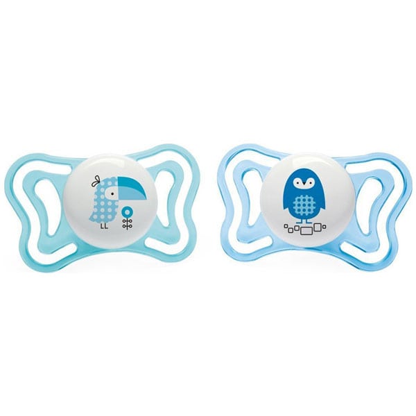 Chicco Physio Forma Light (71031-11) Ergonomic Soother Silicone Teat 2-6m 2 copë - 002 Blu e çelët - Blu e errët