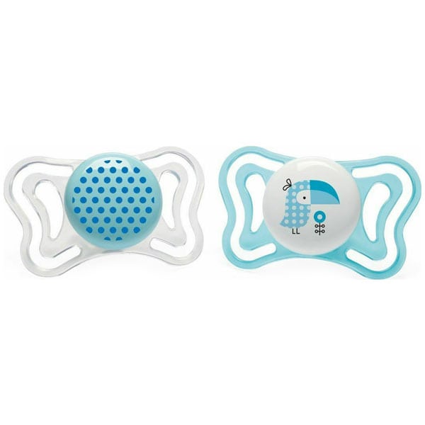 Chicco Physio Forma Light (71031-11) Ergonomic Soother Silicone Teat 2-6m 2 copë - 003 Veraman-Transparente
