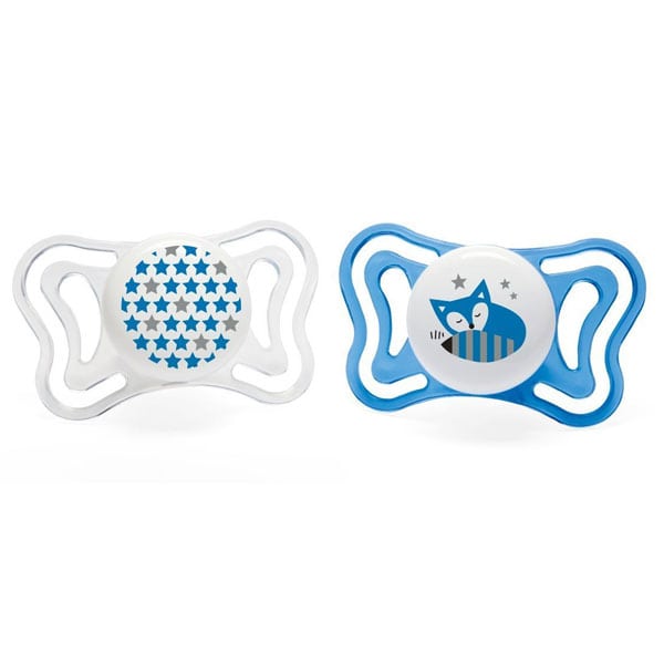 Chicco Physio Forma Light Ergonomic Soother Silicone Teat 6-16m 2 copë - Blu-Transparente