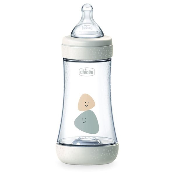 Chicco Perfect 5 Anti-Colic Plastic Bottle Medium Flow 2m+ 240ml - 008 E bardhë