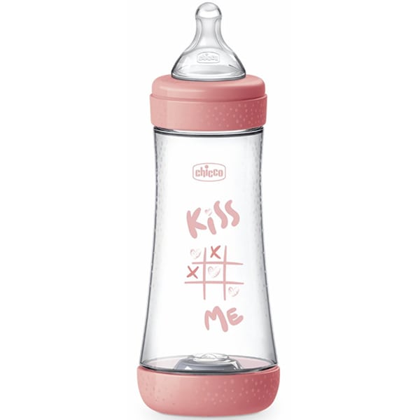 Chicco Perfect 5 Plastic Anti-Colic Bottle with Silicone teat for >4+ months 300ml - Rozë