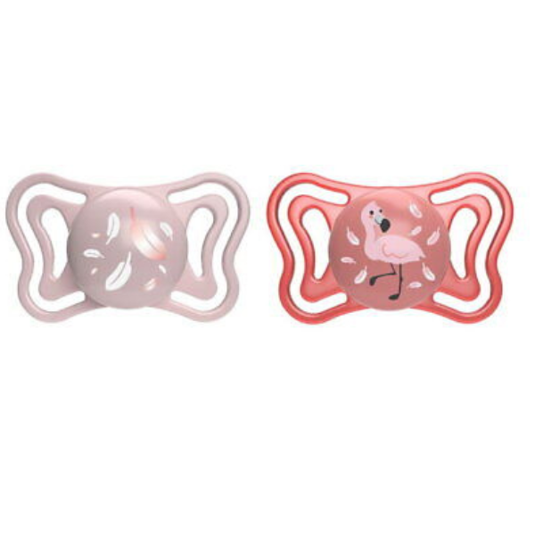 Chicco Physio Forma Light Ergonomic Soother Silicone Teat 6-16m 2 copë - Fuksi-Rozë