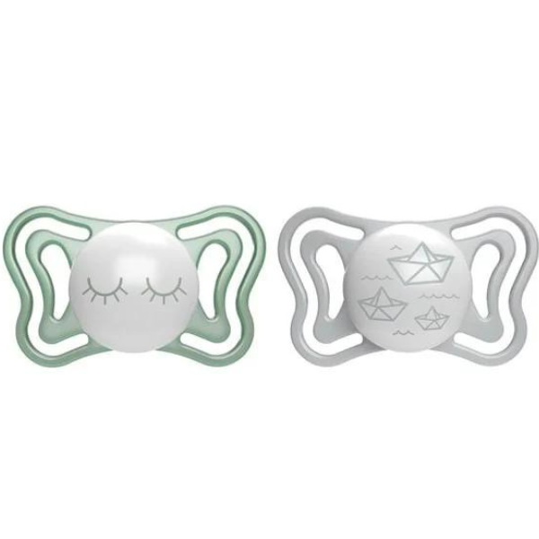 Chicco Physio Forma Light Ergonomic Soother Silicone Teat 16-36m 2 copë - Veraman-Gri