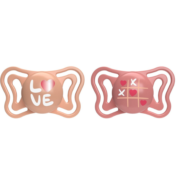 Chicco Physio Forma Light Ergonomic Soother Silicone Teat 16-36m 2 copë - Salmon-Koral