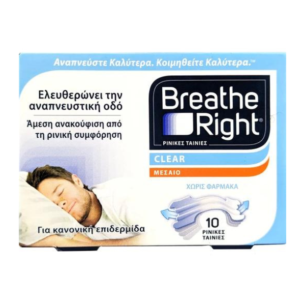 Breathe Right Clear Medium 10 copë