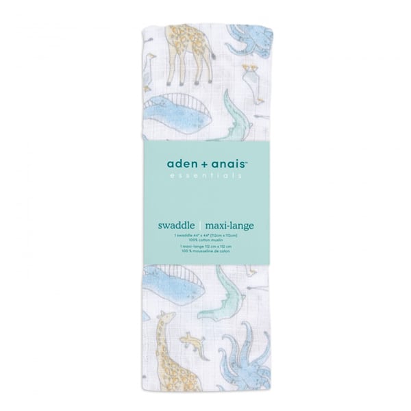 Aden + Anais Essentials Cotton Muslin Swaddle Natural History - Species 1 copë