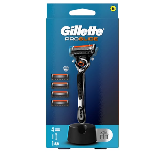 Gillette ProGlide Razor, 1pc, Replacement Heads, 5pcs & Free Stand 1 set