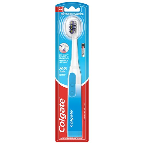 Colgate 360 Sonic Slim Tip Soft Battery Powered Toothbrush 1 copë