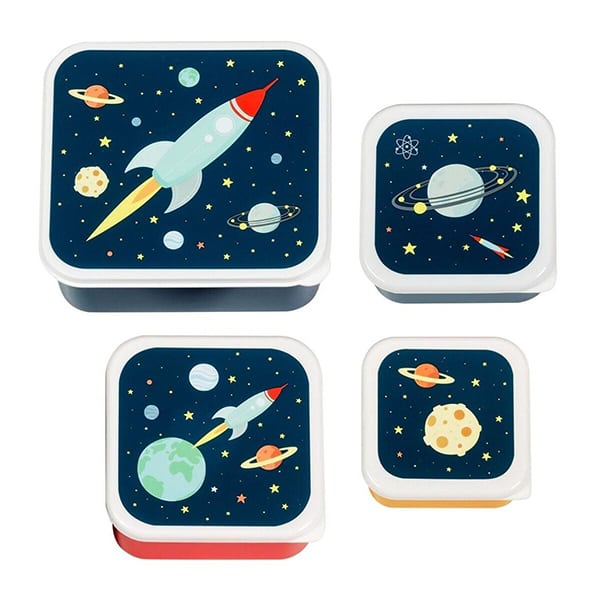 A Little Lovely Company Lunch & Snack Box Set Space 4 copë