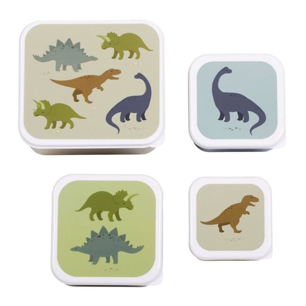 A Little Lovely Company Lunch & Snack Box Set Dinosaurs 4 copë