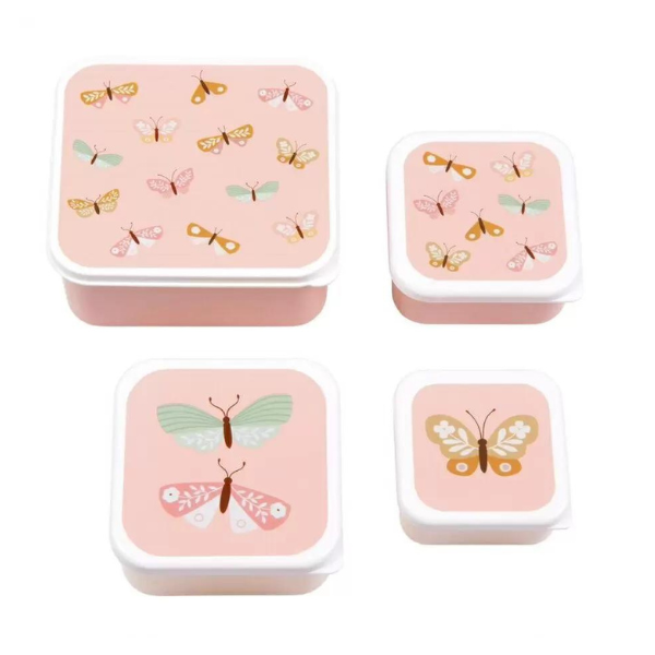 A Little Lovely Company Lunch & Snack Box Set Butterflies 4 copë