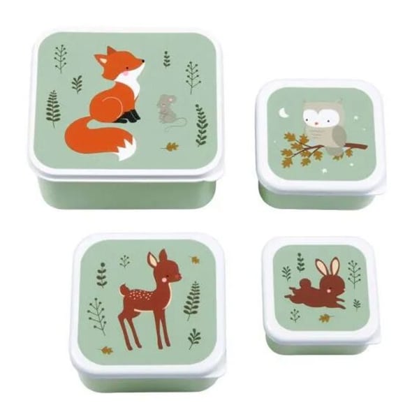 A Little Lovely Company Lunch & Snack Box Set Forest Friends 4 copë