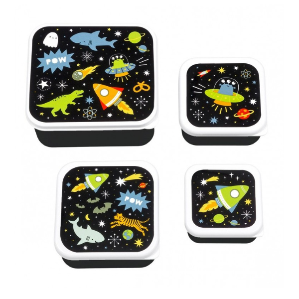 A Little Lovely Company Lunch & Snack Box 4 copë - Galaxy