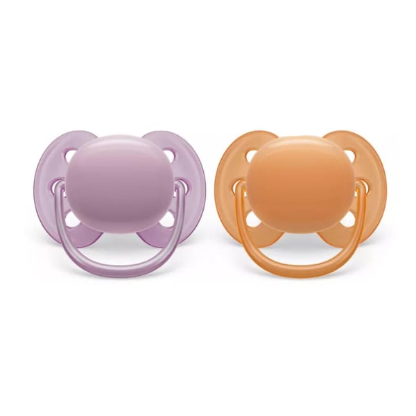 Philips Avent Ultra Soft Orthodontic Silicone Pacifier 6-18m 2 copë - Salmon-Vjollcë