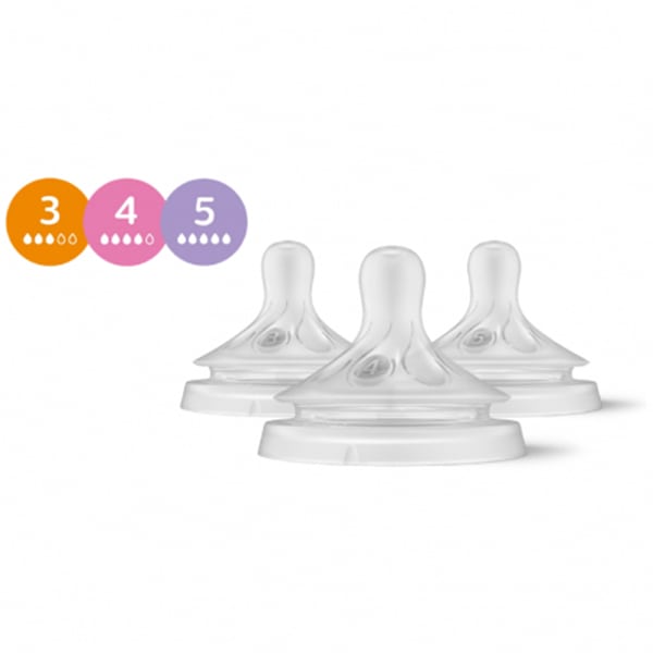 Philips Avent Natural Response Silicone Teats for 0m+ 3 copë