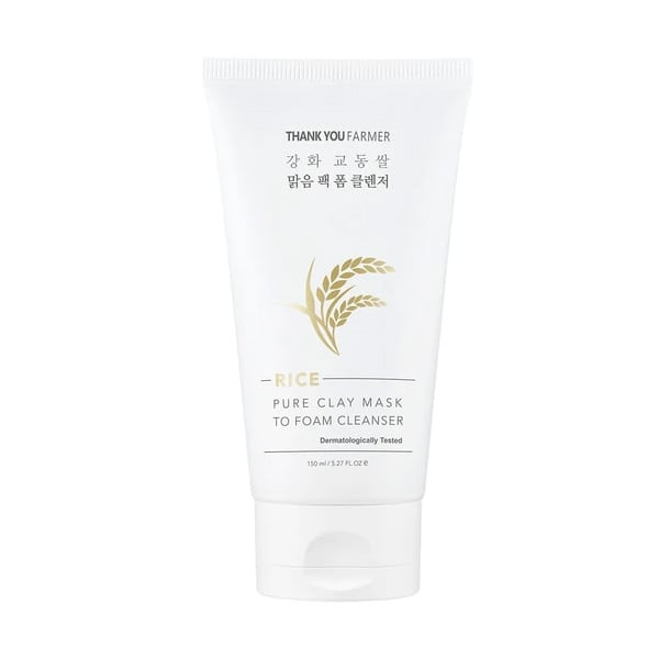 Thank You Farmer Rice Pure Clay Mask to Foam Cleanser 150 ml