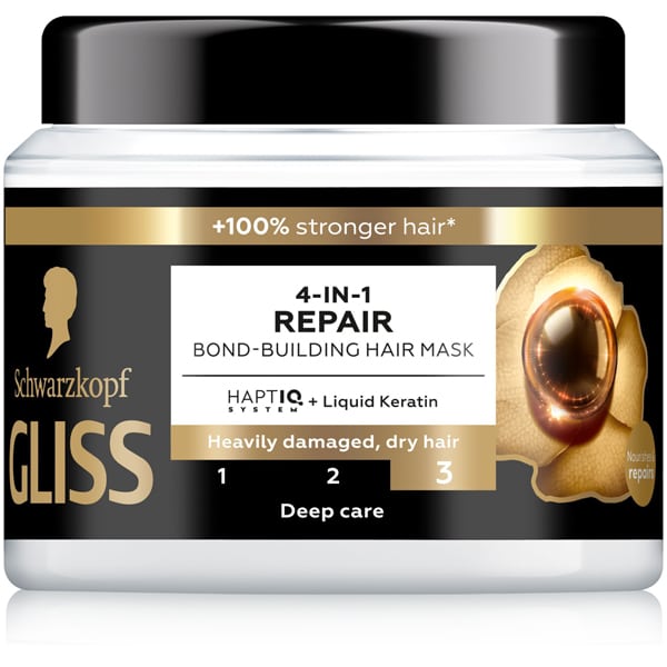 Schwarzkopf Gliss 4-in-1 Repair Bond-Building Hair Mask for Heavily Damaged, Dry Hair 400 ml