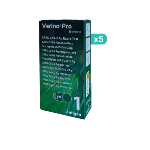 5x Wellion Verino Pro SARS-CoV-2 Ag Rapid Test 5x1 copë
