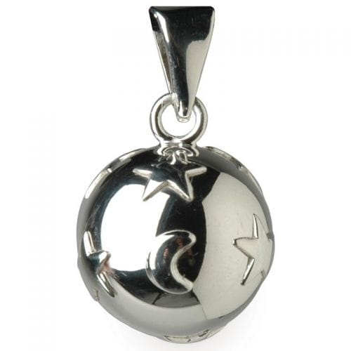 Bola Pregnancy Necklace Silver Star - Moon 1 copë.