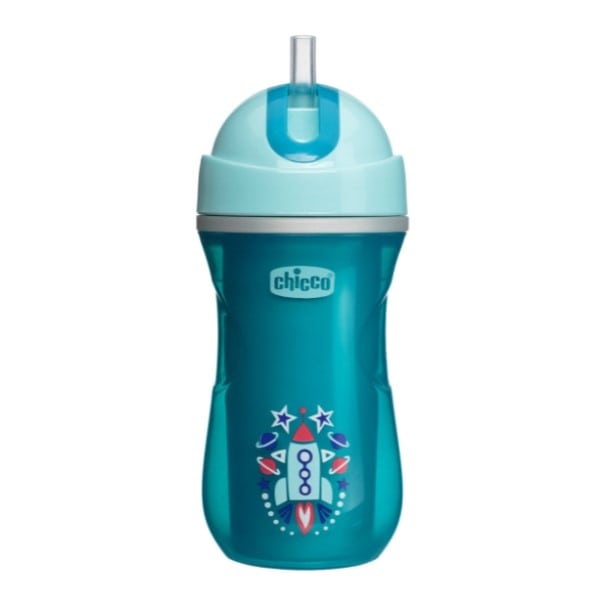 Chicco Sport Cup with Silicone Straw 14m+ 266ml - Blu e Çelët