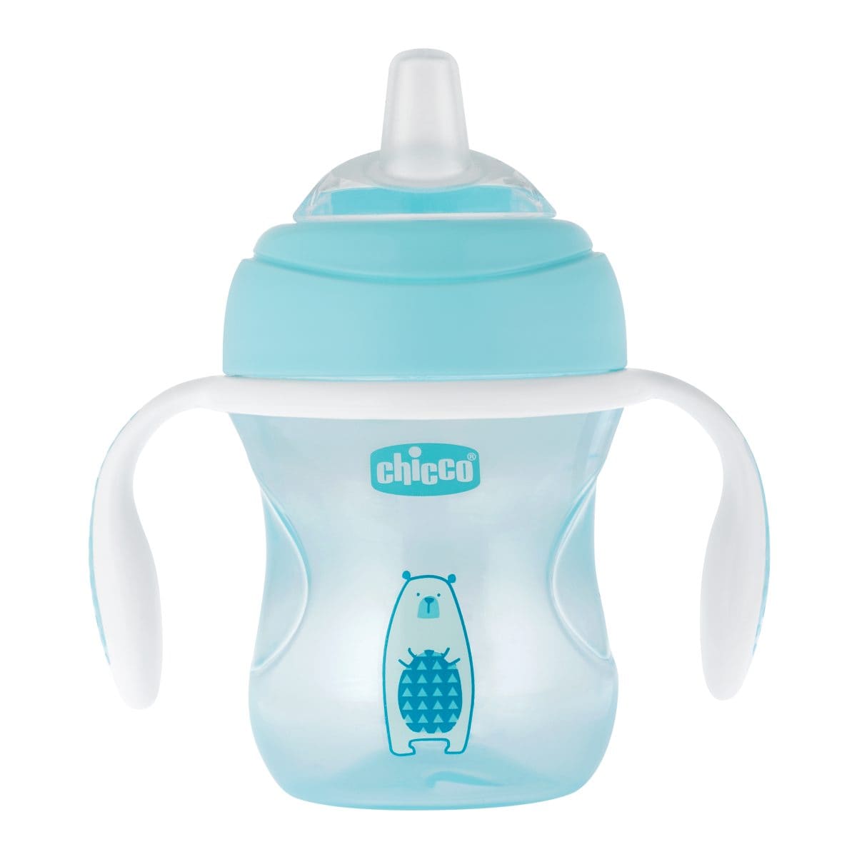 Chicco Silicone Spout Transition Cup 4m+ 200ml - Blu e Çelët