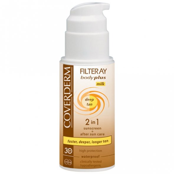 Coverderm Filteray Body Plus Deep Tan Milk 2in1 Sunscreen & After Sun SPF30 100 ml